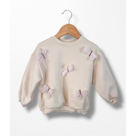 Zara Tulle Butterflies Sweatshirt, Size 2 - Picture 2 of 7
